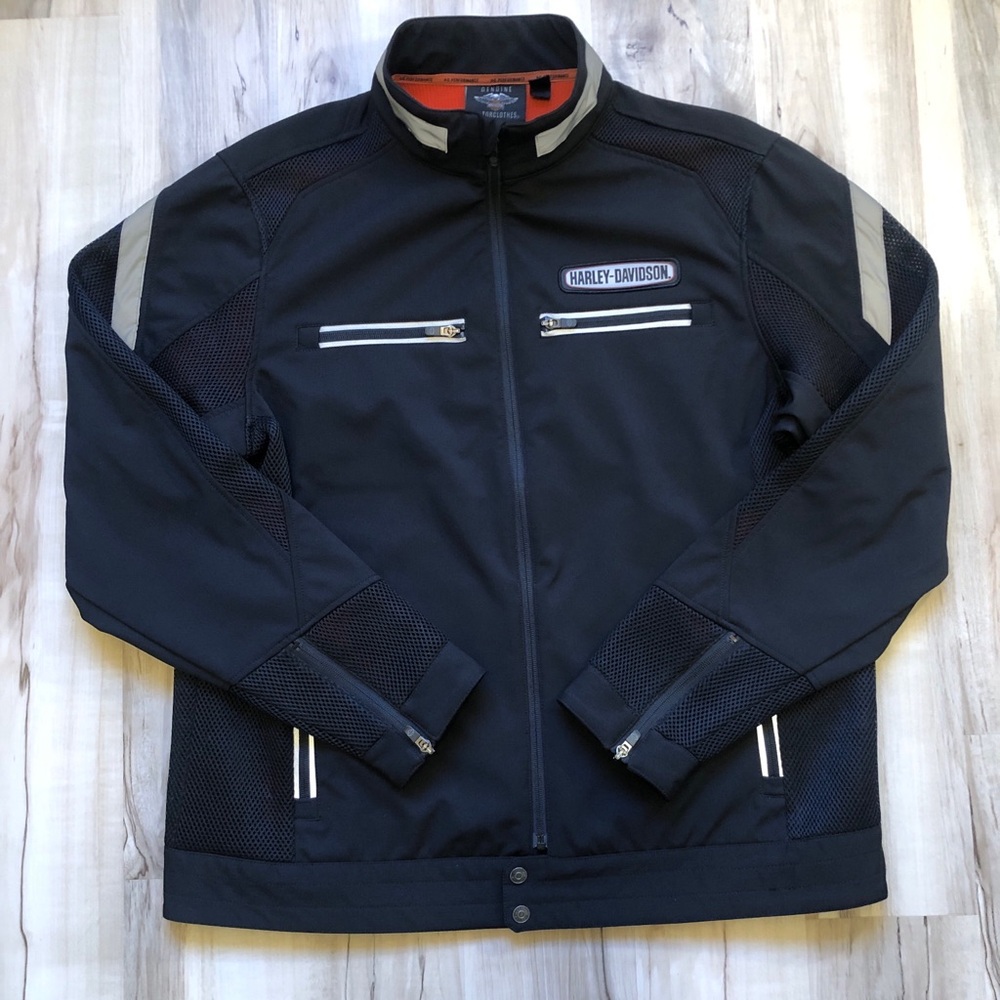 Harley-Davidson Mens XL Performance Soft Shell Mesh Motorcycle Jacket 97518-19VM